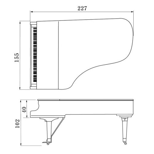 Аренда Рояля Yamaha C7 Размеры